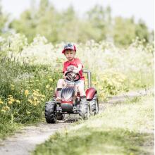 FALK Red Pedal Tractor Valtra S4 with Trailer for Ages 3 and Up