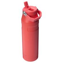 Thermos bottle with straw The IceFlow Bottle Flip Straw 2.0 1.06L coral red-orange