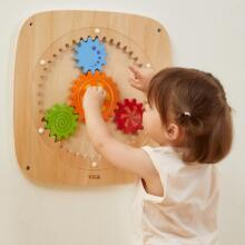 VIGA Wooden Board with Colorful Gears