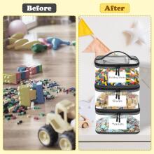 Storage Bag Toy  Art.265277 Сумка для игрушек-oрганайзер с этикеткой , отделениями на молнии и сеткой.,8шт