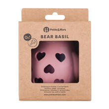 PETITE&MARS 606820 Silicone Rattle Toy Bear Basil Dusty Rose