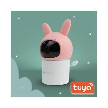 MARY'S MW61444 Rotating Electronic Nanny Camera Rabbit Pink WIFI TUYA