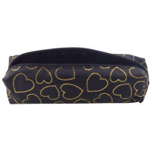 Single-compartment School Office Pencil Case Golden Hearts Black 20x6.5 cm
