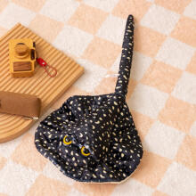 Plush Stingray Mascot Cuddly Toy Black Dotted 50cm
