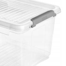 Box with lid clipbox Leonie 37.5x28.5x23.5cm 16.6L transparent