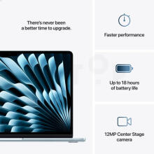 Apple - MacBook Air 13-inch Apple M4 chip Built for Apple Intelligence - 16GB Memory - 256GB SSD - Sky Blue MC6T4LL/A