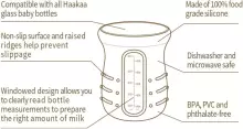 Haakaa Silicone Glass Baby Bottle Cover Art.BHK122 Силиконовый чехол для детской бутылочки,120мл