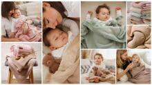 1671/04 COTTON BLANKET WITH FLANNEL UNDERLAY SAGE