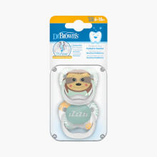 PV22014 PreVent PRINTED SHIELD Pacifier - Stage 2, Girl Animal Faces, 2-Pack