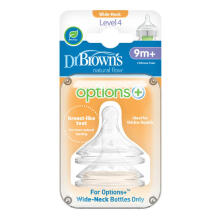 WN4201 Level 4 Wide-Neck Silicone Options+ Nipple, 2-Pack