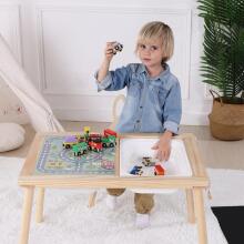WOOPIE GREEN Wooden Activity Table 4in1 Chalkboard City Map Paper Drawing Roll