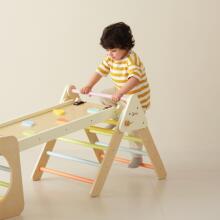 CLASSIC WORLD Koka Kāpšanas Komplekts Trīsstūris Montessori 5-in-1 - Iekštelpu Spēļu Zāle Bērniem