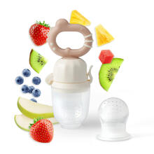 Babyono Twist-out baby food feeder Art.1551/03 Dino Brown  Silicone strainer for feeding fresh vegetables (Nibbler)
