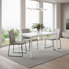 Table for Kitchen Dining Room 4-5 Persons Computer Desk 120x60 cm White ModernHome