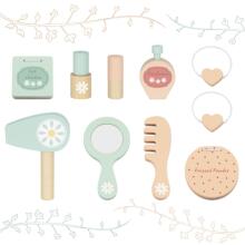 Деревянный туалетный столик TOOKY TOY с креслом, аксессуарами, LED-зеркалом и косметикой