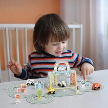 TOOKY TOY Mini City komplekts portatīvajā somā ar automašīnām