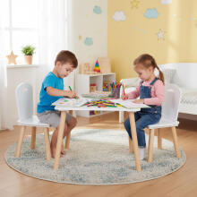 Children’s Furniture Set Table + 2 Chairs White ECOTOYS
