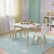 Children’s Furniture Set Table + 2 Chairs White ECOTOYS