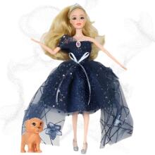 WOOPIE ROYAL Doll Emi with Crown and Black Dress Dog