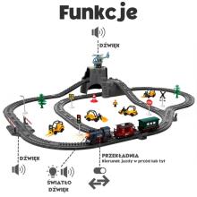 WOOPIE Electric Retro Train Set with Locomotive + 2 Wagons – 76 Pieces