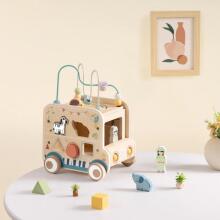 WOOPIE GREEN Wooden Activity Cube Safari Off-Road Car FSC