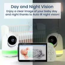 Babysense Video Baby Monitor Max View Pro Art.268711 Цифровая видеоняня с дисплеем с 3 камерами, без Wi-Fi, раздельным экраном, ночником и звуковым генератором