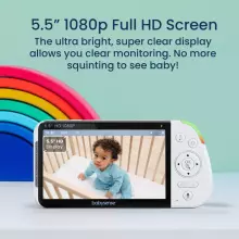 Babysense Video Baby Monitor Max View Pro Art.268711 Цифровая видеоняня с дисплеем с 3 камерами, без Wi-Fi, раздельным экраном, ночником и звуковым генератором