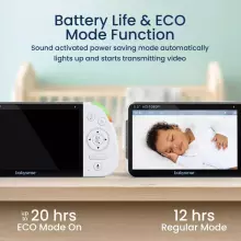 Babysense Video Baby Monitor Max View Pro Art.268711 Цифровая видеоняня с дисплеем с 3 камерами, без Wi-Fi, раздельным экраном, ночником и звуковым генератором