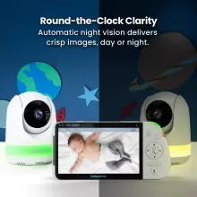 Babysense Video Baby Monitor Max View Pro Art.268721 Цифровая видеоняня с дисплеем с 2 камерами, без Wi-Fi, раздельным экраном, ночником и звуковым генератором