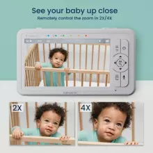 Babysense Video Baby Monitor with 2 Cameras Art.HDS2 Video-aukle ar LCD displeju ar 2 kamerām, bez Wi-Fi, dalītu ekrānu un naktsgaismas ierīci