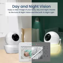 Babysense  Video Baby Monitor with 2 Cameras Art.V43 видеоняня с 2 камерами, без Wi-Fi, раздельным экраном и ночником