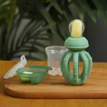 Haakaa Octopus Freeze-N-Feed Mini Combo Art.BHK150-PG Green Silikona svaiga ēdiena barotājs