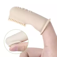 Haakaa  Silicone Finger Toothbrush  Art.TPS036-C Cream Silikona pirksta uzgalis - zobu birste zobu kopšanai un smaganu masāžai,2 gab