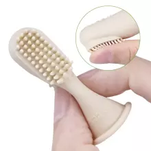 Haakaa  Silicone Finger Toothbrush  Art.TPS036-C Cream Silikona pirksta uzgalis - zobu birste zobu kopšanai un smaganu masāžai,2 gab