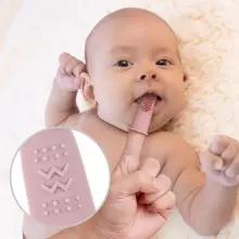 Haakaa  Silicone Finger Toothbrush  Art.TPS036-C Cream Silikona pirksta uzgalis - zobu birste zobu kopšanai un smaganu masāžai,2 gab