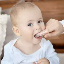 Haakaa  Silicone Finger Toothbrush  Art.TPS033 Silikona pirksta uzgalis - zobu birste zobu kopšanai un smaganu masāžai,2 gab