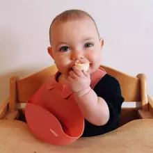 Haakaa Silicone Bib Art.UTE63-BH Blush Детский слюнявчик из 100% высококачественного силикона
