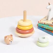 TOOKY TOY Wooden Sensory Puzzle Bear Sensory Colorful Stacker