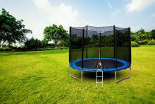 Trampolīna dārzam ar ārējo tīklu ar diametru 8 ft 244-252 cm + kāpnes