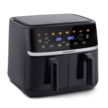 Большой 10.2L фритюрник без масла Air Fryer XL с двумя камерами Berdsen 1700W BD-657 черный