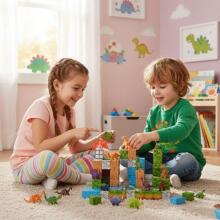 Eco Toys Magnetic Building Blocks Art.HC713653  Magnētiskie Konstrukcijas Bloki 3D Kubi Izglītojošais Komplekts 114 gab.