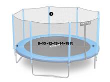 Augšējais pols trampolīnam ar ārējo tīklu 8-15 ft zils Neo-Sport