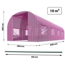 Dārza tunelis 2.5 x 4 m (10m2) rozā plāns