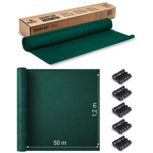 Shading net 1.2x50m 140g/m2 + 50 green clamps