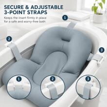 Baby Bath Cushion Art.271284 Grey Детская подушка для купания, детское сиденье для ванны, вставка для детской ванны