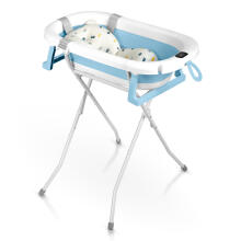 Foldable bathtub for children, infants with a frame, thermometer and insert Ricokids RK-287 white-blue