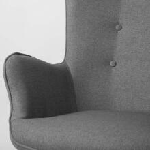 Norse Gray Wingback Chair with Ottoman