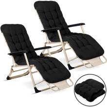 Folding garden lounger with cushion Sofotel ChillWell set of 2 black