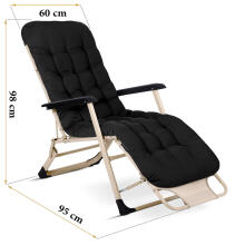 Folding garden lounger with cushion Sofotel ChillWell set of 2 black