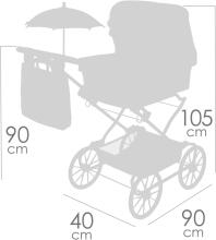 DeCuevas Toys Sophie Art.82075 Leļļu rati ar kulbiņu un somu